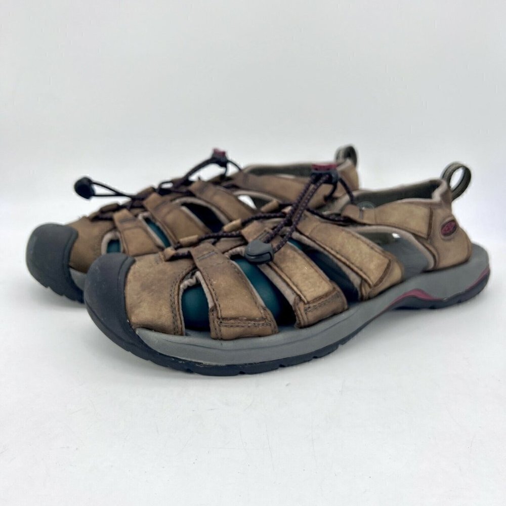 Keen Kanyon Men Size 10 1248-BOBD Brown Leather Sport Sandal Closed Toe Shoes
